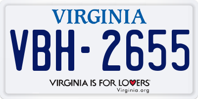 VA license plate VBH2655