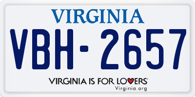 VA license plate VBH2657