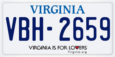 VA license plate VBH2659