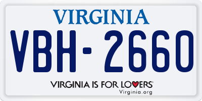 VA license plate VBH2660