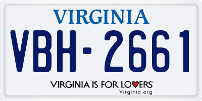VA license plate VBH2661