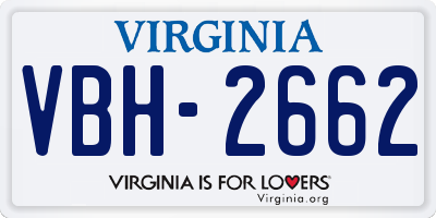 VA license plate VBH2662