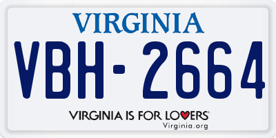 VA license plate VBH2664