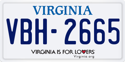 VA license plate VBH2665