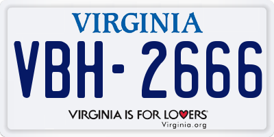 VA license plate VBH2666