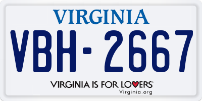 VA license plate VBH2667