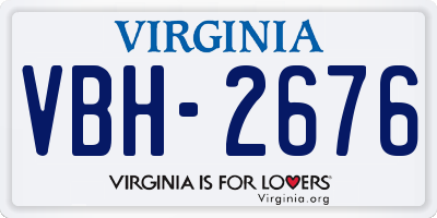 VA license plate VBH2676
