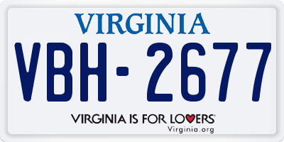 VA license plate VBH2677