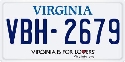 VA license plate VBH2679