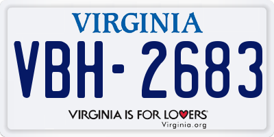 VA license plate VBH2683