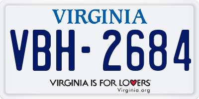 VA license plate VBH2684