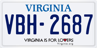 VA license plate VBH2687