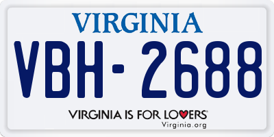VA license plate VBH2688