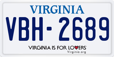 VA license plate VBH2689