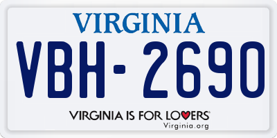 VA license plate VBH2690