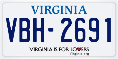VA license plate VBH2691
