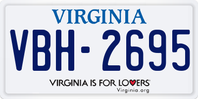 VA license plate VBH2695