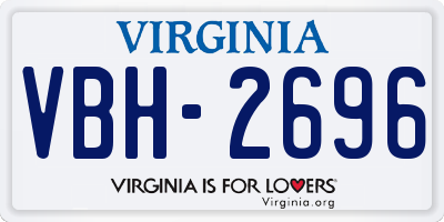 VA license plate VBH2696
