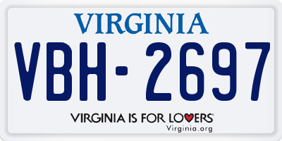VA license plate VBH2697