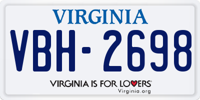 VA license plate VBH2698