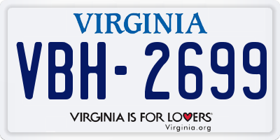 VA license plate VBH2699