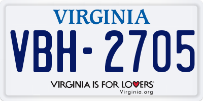 VA license plate VBH2705
