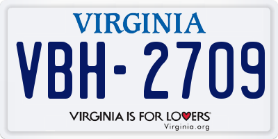 VA license plate VBH2709
