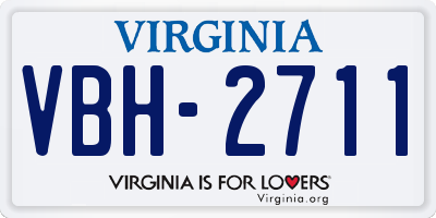 VA license plate VBH2711