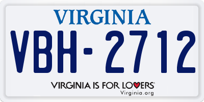 VA license plate VBH2712