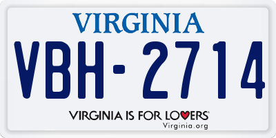 VA license plate VBH2714