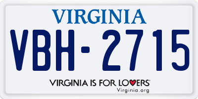VA license plate VBH2715