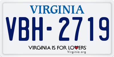 VA license plate VBH2719