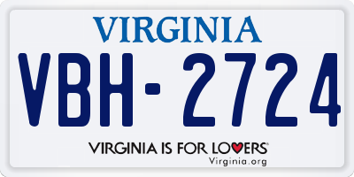 VA license plate VBH2724