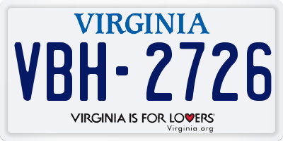VA license plate VBH2726