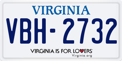VA license plate VBH2732