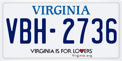 VA license plate VBH2736