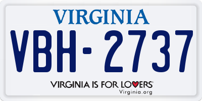 VA license plate VBH2737