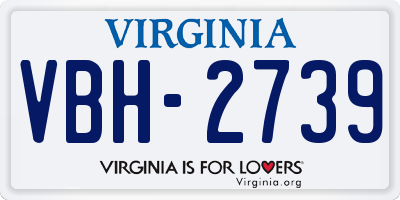 VA license plate VBH2739
