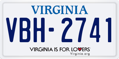 VA license plate VBH2741