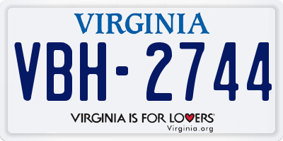 VA license plate VBH2744