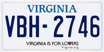 VA license plate VBH2746