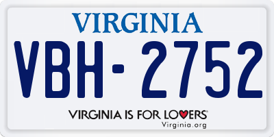 VA license plate VBH2752