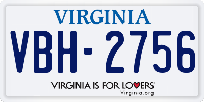 VA license plate VBH2756