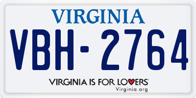 VA license plate VBH2764