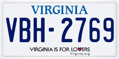 VA license plate VBH2769