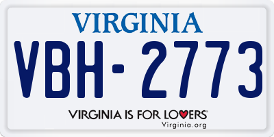 VA license plate VBH2773