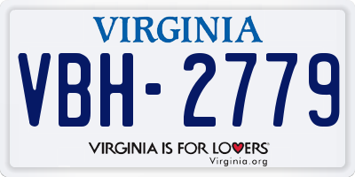 VA license plate VBH2779