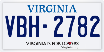 VA license plate VBH2782