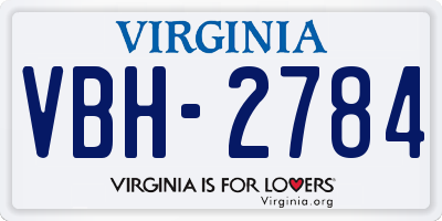 VA license plate VBH2784