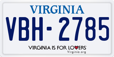 VA license plate VBH2785